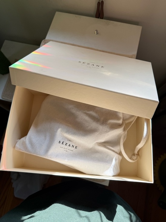 Sezane Brown Leather Mary Jane Block Heel Sandals - Picture 6 of 7